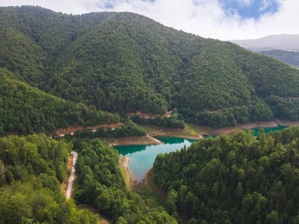 마운틴 레이크 산으로 둘러싸인 청록색 자연적 목적지 세르비아 자오빈 공원타라 — 스톡 사진