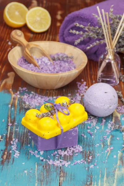 Lavanda e aromaterapia de limão — Fotografia de Stock