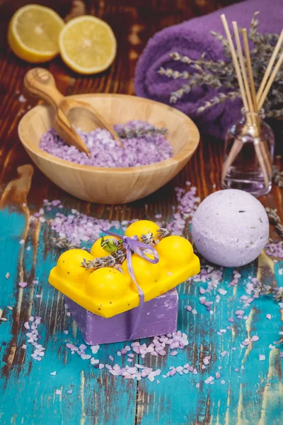 Lavanda e aromaterapia de limão — Fotografia de Stock