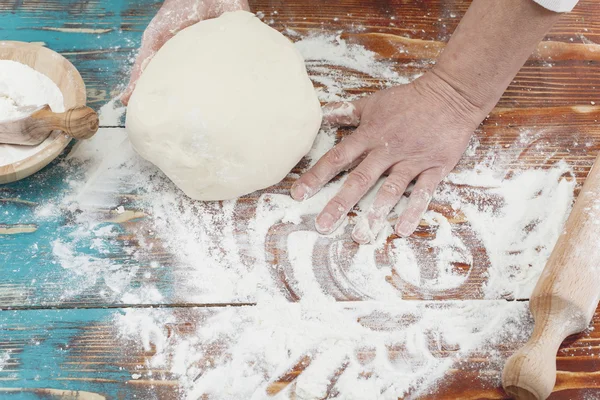 Kneading the dough — Stok fotoğraf