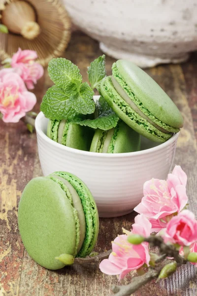 Yeşil çay macarons