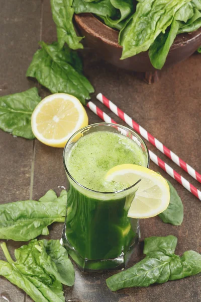Spinach green smoothie — Stock Photo, Image
