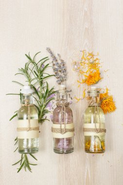 Aromatherapy massage oils clipart