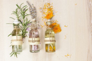 Aromatherapy massage oils clipart