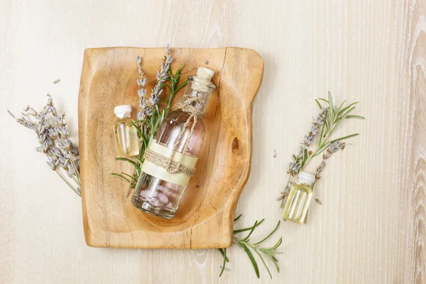 Rosemary and lavender essential oil — Stock Photo, Image