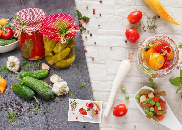Home Food Preservation Collage — Stock Image Home Food Preservation Collage Royalty Free Stock Images