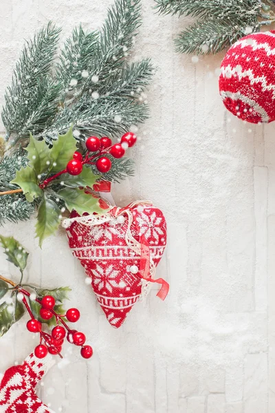 Wollige Kerst ornamenten decoratie — Stockfoto