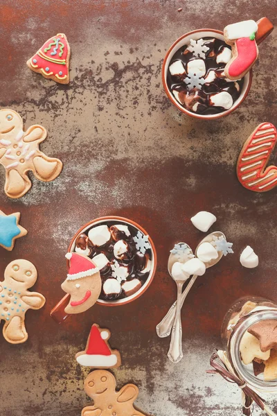 Biscotti alla cioccolata calda e pan di zenzero — Foto Stock