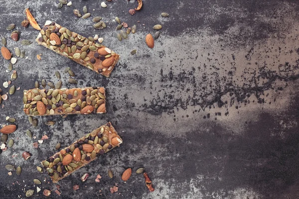 Muesli bars with nuts — Stock Photo, Image