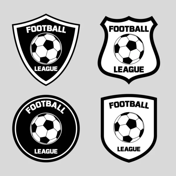 Diseño Emblema Con Icono Pelota Fútbol Ilustración Vectorial — Vector de stock