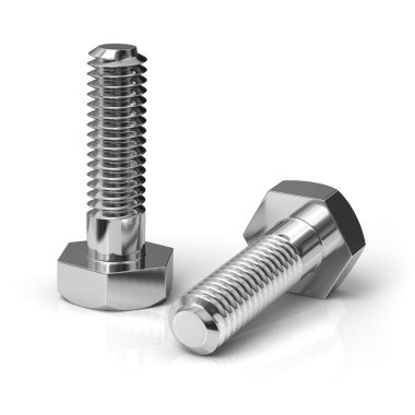 metal cıvata üzerinde beyaz izole