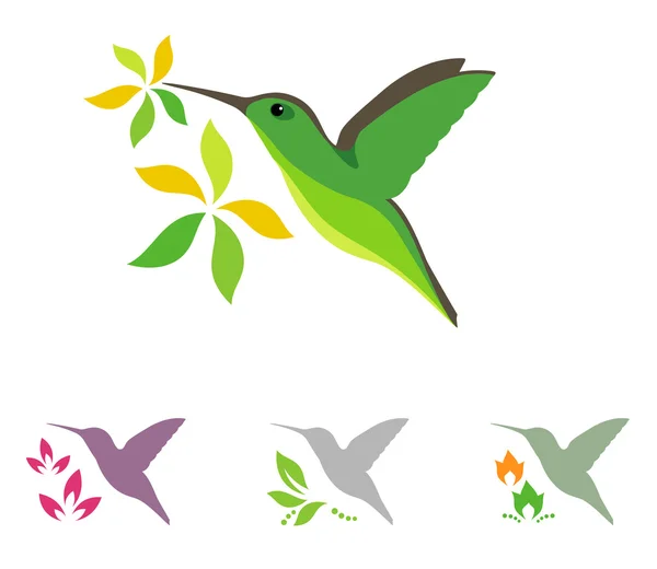 Sinek kuşu ve çiçek simgeleri