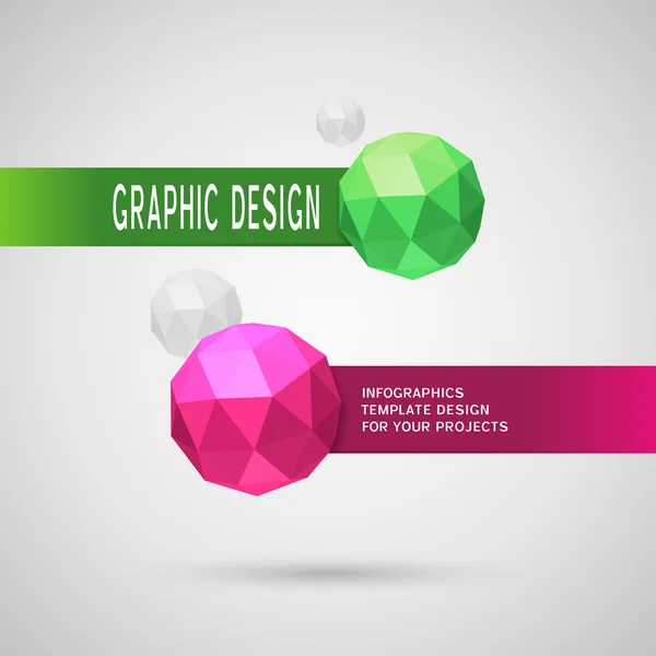 Αφηρημένη infographic σχεδιασμό με δύο χρώμα σφαιρικό στοιχεία — Διανυσματικό Αρχείο