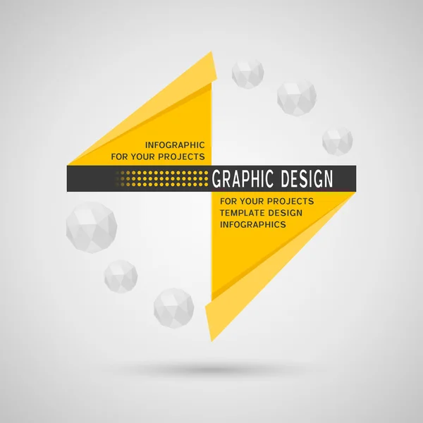 Αφηρημένη infographic σχεδιασμό με κίτρινο γεωμετρικά στοιχεία — Διανυσματικό Αρχείο