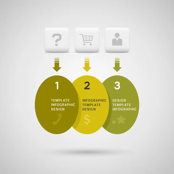 Conception infographique avec des éléments d'ellipse jaune vert — Image vectorielle