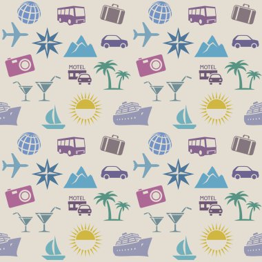 Sorunsuz duvar kağıdı deseni ile seyahat kutsal kişilerin resmi