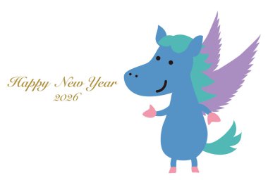 Cute Pegasus New Year's card