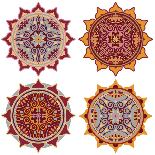 Conjunto de mandala decorativo — Vetor de Stock