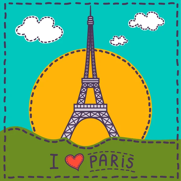 Card paris — Stock Vector