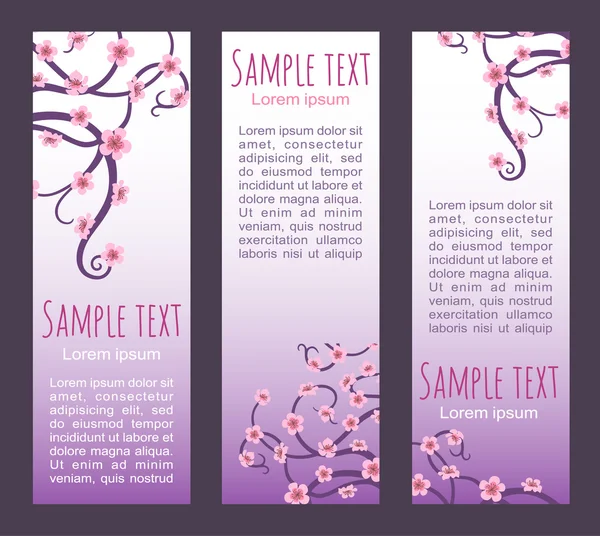 Banners de primavera — Vector de stock