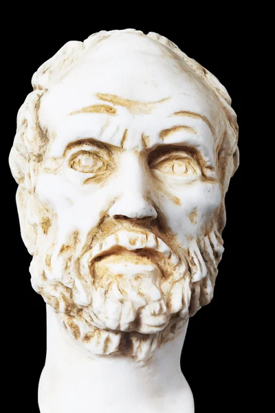 Busto de mármol blanco del filósofo griego Dimokritos, aislado —  Fotos de Stock