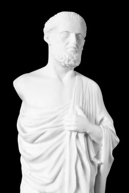 White marble bust of the greek  physician Hippocrates