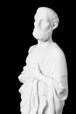 White marble bust of the greek  physician Hippocrates