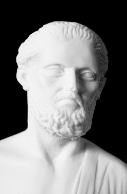 White marble bust of the greek  physician Hippocrates
