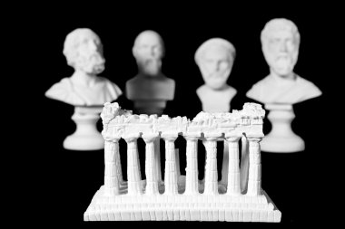 White marble bust of ancient greeks 
