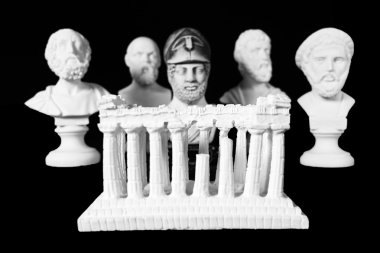 White marble bust of ancient greeks 