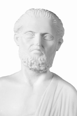 White marble bust of the greek  physician Hippocrates