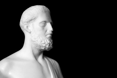 White marble bust of the greek  physician Hippocrates
