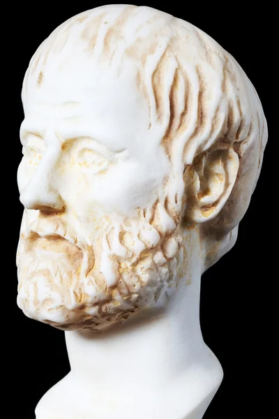 ギリシャの哲学者アリストテレスの白い大理石のバスト, — ストック写真