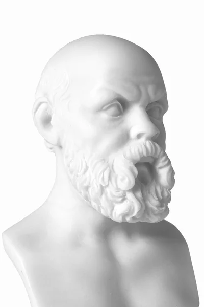 Белый мраморный бюст греческого философа Сократа, изолированный от — стоковое фото