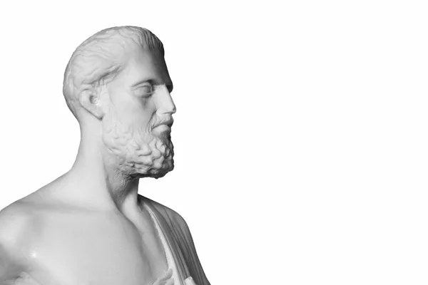 Busto de mármol blanco del médico griego Hipócrates — Foto de Stock