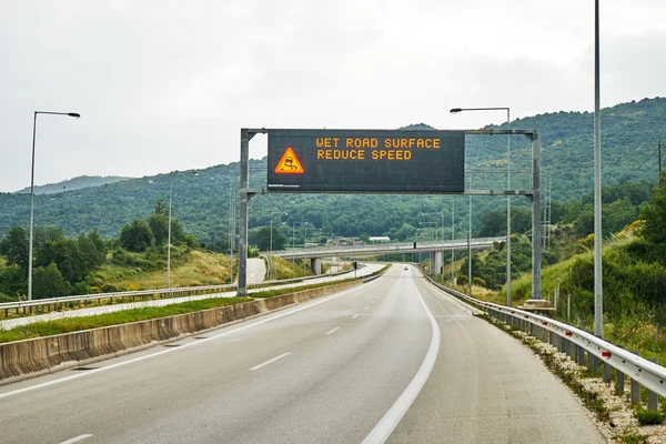 Sign in egnatia highway — Stock Photo, Image