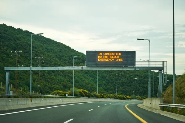 Sign in egnatia highway — Stock Photo, Image