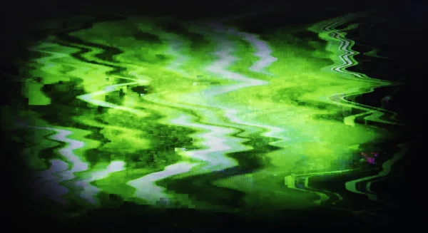 Yeşil taramalı tv statik gürültü — Stok fotoğraf