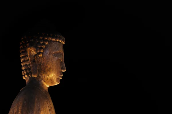 Dřevěná socha Buddhy — Stock fotografie