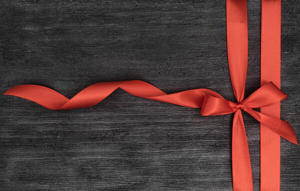Decorative red ribbon and bow