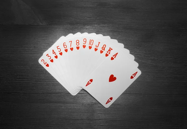 Jogando cartas isoladas em fundo preto — Fotografia de Stock