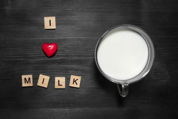 Ich liebe Milchkonzept — Stockfoto