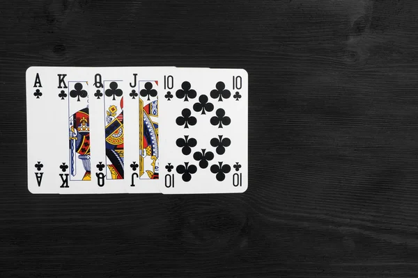 Playing cards isolated on black background — Stock Photo, Image