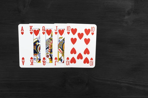 Playing cards isolated on black background — Stock Photo, Image