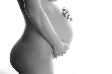 Hamile kadının çıplak profil