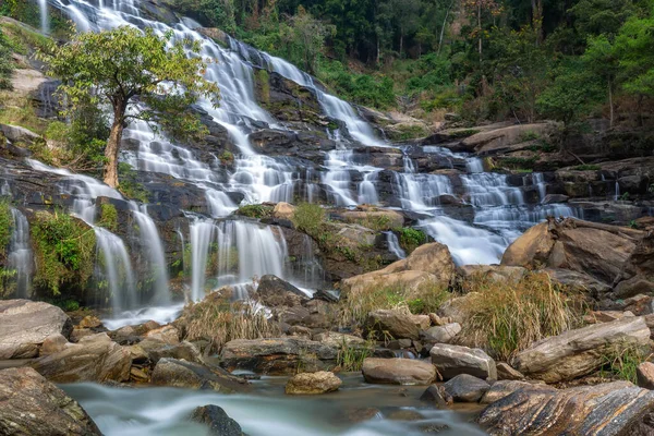 Mae Vodopád Národním Parku Doi Inthanon Chom Thong District Provincie — Stock fotografie