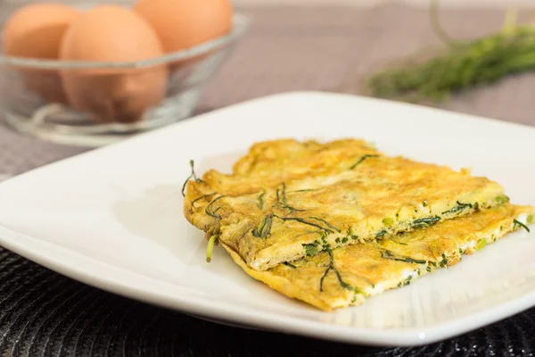 Dwa Agretti omlety — Zdjęcie stockowe