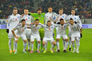 Bucharest, Romanya - Steaua Bükreş maçı Dinamo Kiyv, Uefa Avrupa Ligi 11 Aralık 2014 önce Aralık 11:Dinamo Kiev futbol takımı Bucharest, Romanya