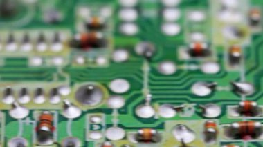 Eski kirli elektrik devresi. Toz ve kir yüzünden hata, makro.