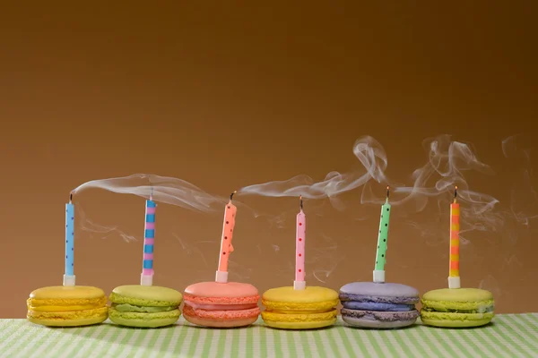Macarons de aniversário coloridos — Fotografia de Stock